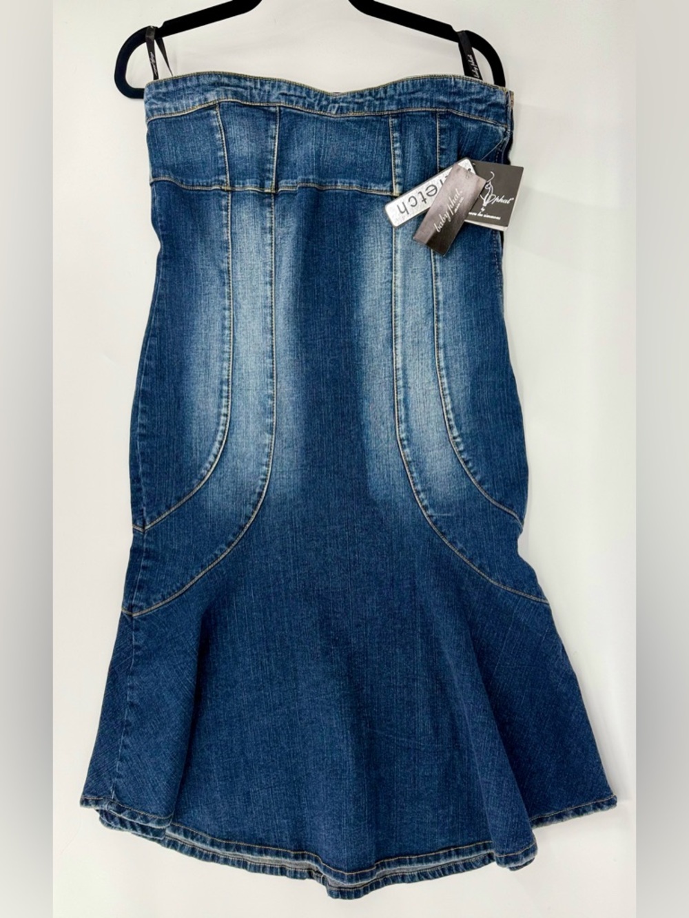 NWT Baby Phat Denim Strapless Dress Size 11 Y2K Kimora Lee Simmons Jean Dress - Picture 4 of 12